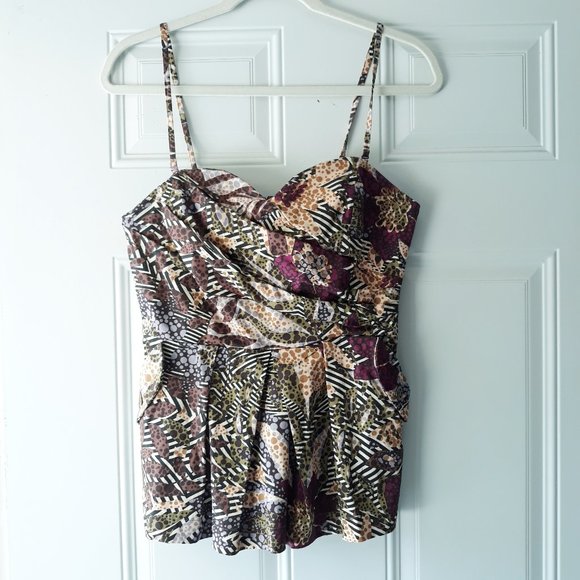 Anthro Fei Primula Corset Peplum Top Sz 10